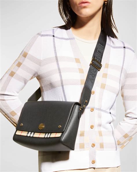 Burberry note medium check bag